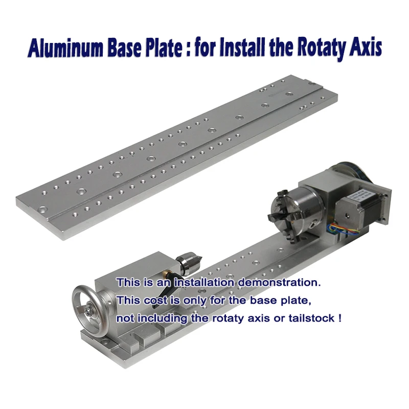 Fixed Plate 600*110*18mm Base Bottom Aluminum Plate for Install Rotary A axis Tailstock CNC Router Milling Machine