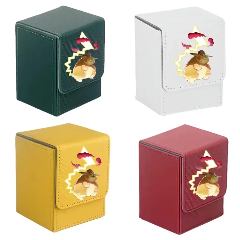 Pokemon  Gigantic Pikachu Animation Characters Self Made Leather Storage Card Box Anime Classics Game Collection Cards Toy Gift