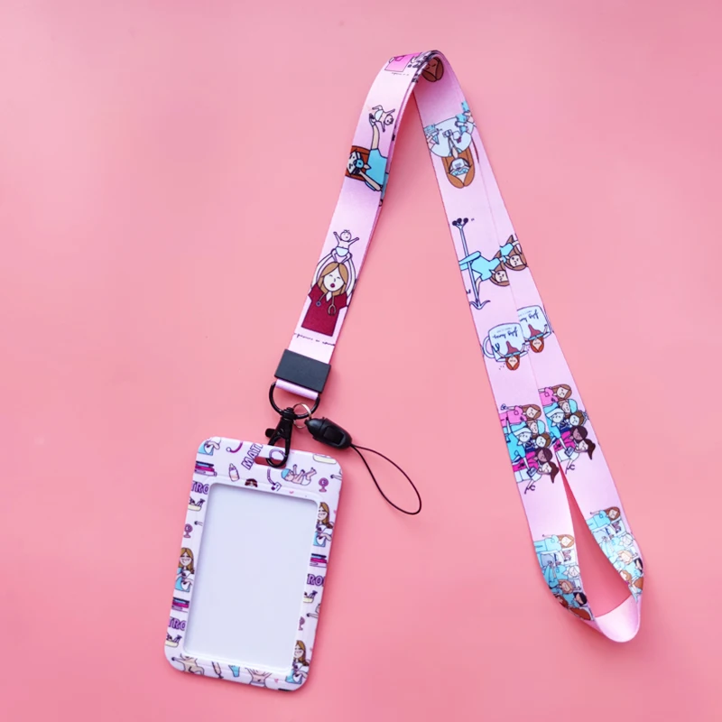 Hebamme Ausweishalter Lanyard Krankenhaus Arzt Umhängeband Kreditkartenetui Krankenschwester Kartenhalter Anmeldeinformationen Yoyo Einziehbarer Clip – Detail 9