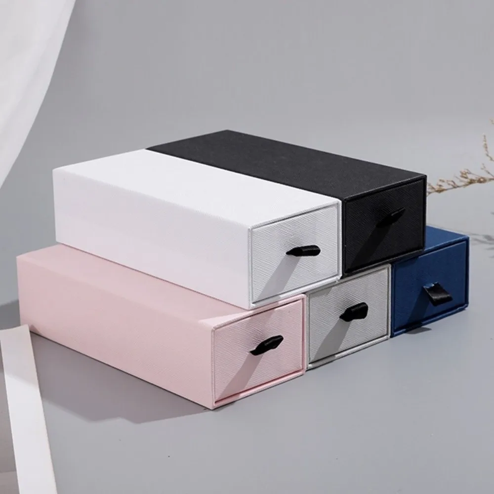 Square Small Gift Boxes Drawer Style Large Capacity Gift Wrapping Boxes Kraft Paper Jewelry Display Box