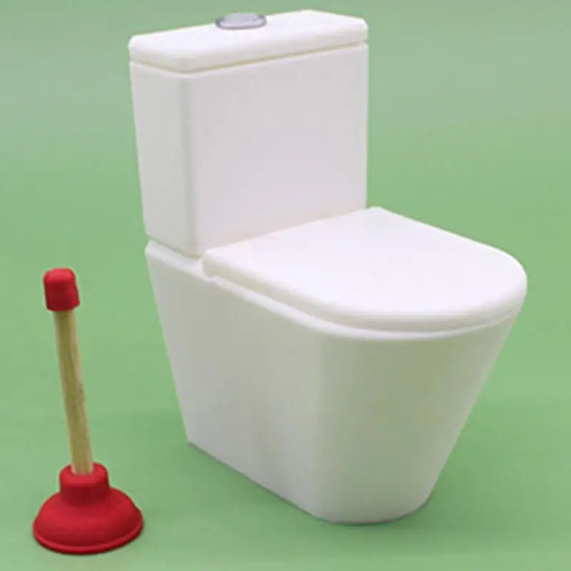97BC – ensemble figurines d'égouttoir siège toilette, maison poupée réaliste, décors scène salle bains 1/12