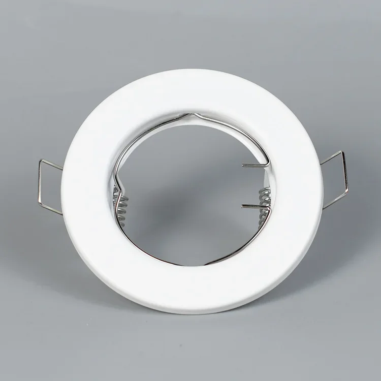 Plafonnier LED au Design Rond et Blanc avec Cadre D.lique, Luminaire Décoratif de Plafond pour Salon MR16 GU10