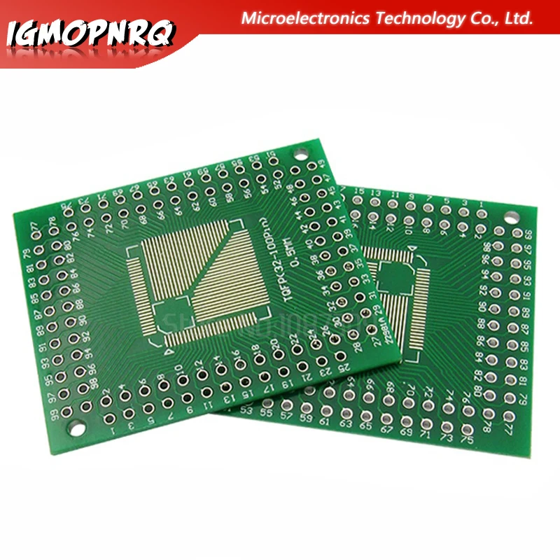 5PCS FQFP TQFP 32 44 64 80 100 LQFP to DIP Transfer Board DIP Pin Board Pitch Adapter