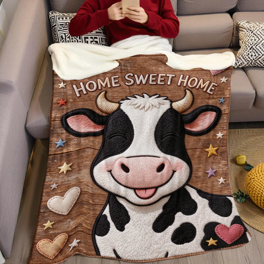Stitch Tan Ginger Flannel Blanket Soft Cozy Throw Blanket for Bed Sofa Couch Fuzzy Plush Bed Cover