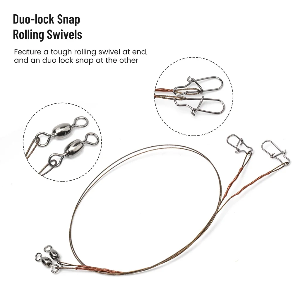 Wire Bag Wire Leader 20/30/40cm 9/18kg Fit Various Fishing Styles Snap 2PCS Anti Bite Fishing Line Stainless Steel