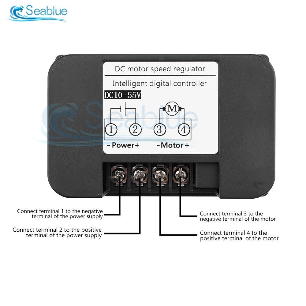 Do przodu rewers 0 ~ 100% regulowany DC 10-55V regulator obrotów silnika DC PWM 12V 24V 48V napięcie Amp wyświetlacz zdalnego sterowania