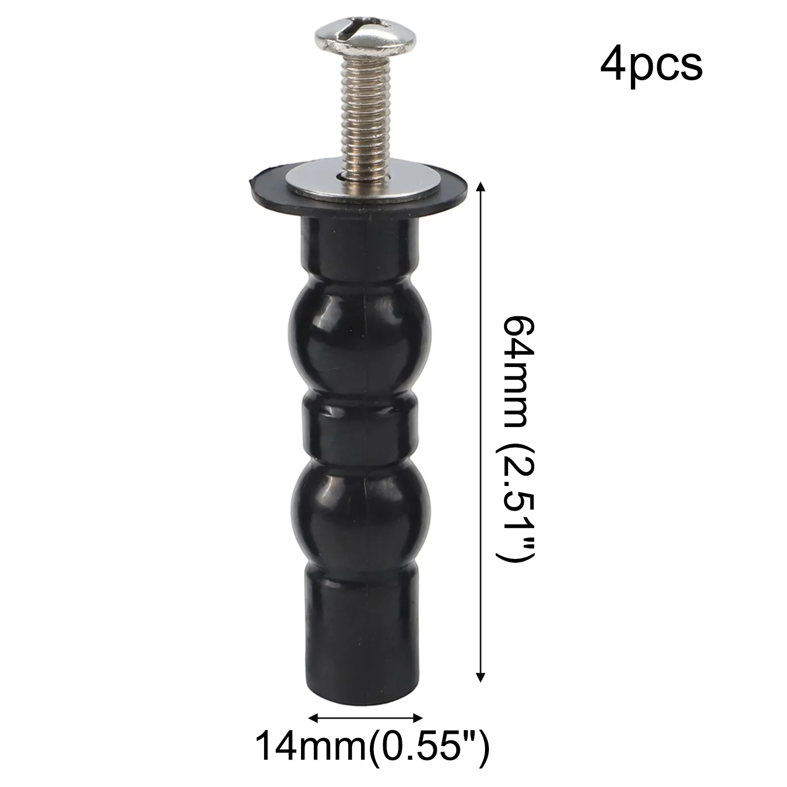 Toilet Hinge Screw Replacement Kit 2 Pack with Expanding Rubber Bolt Nuts Compatible with Various Toilet Models