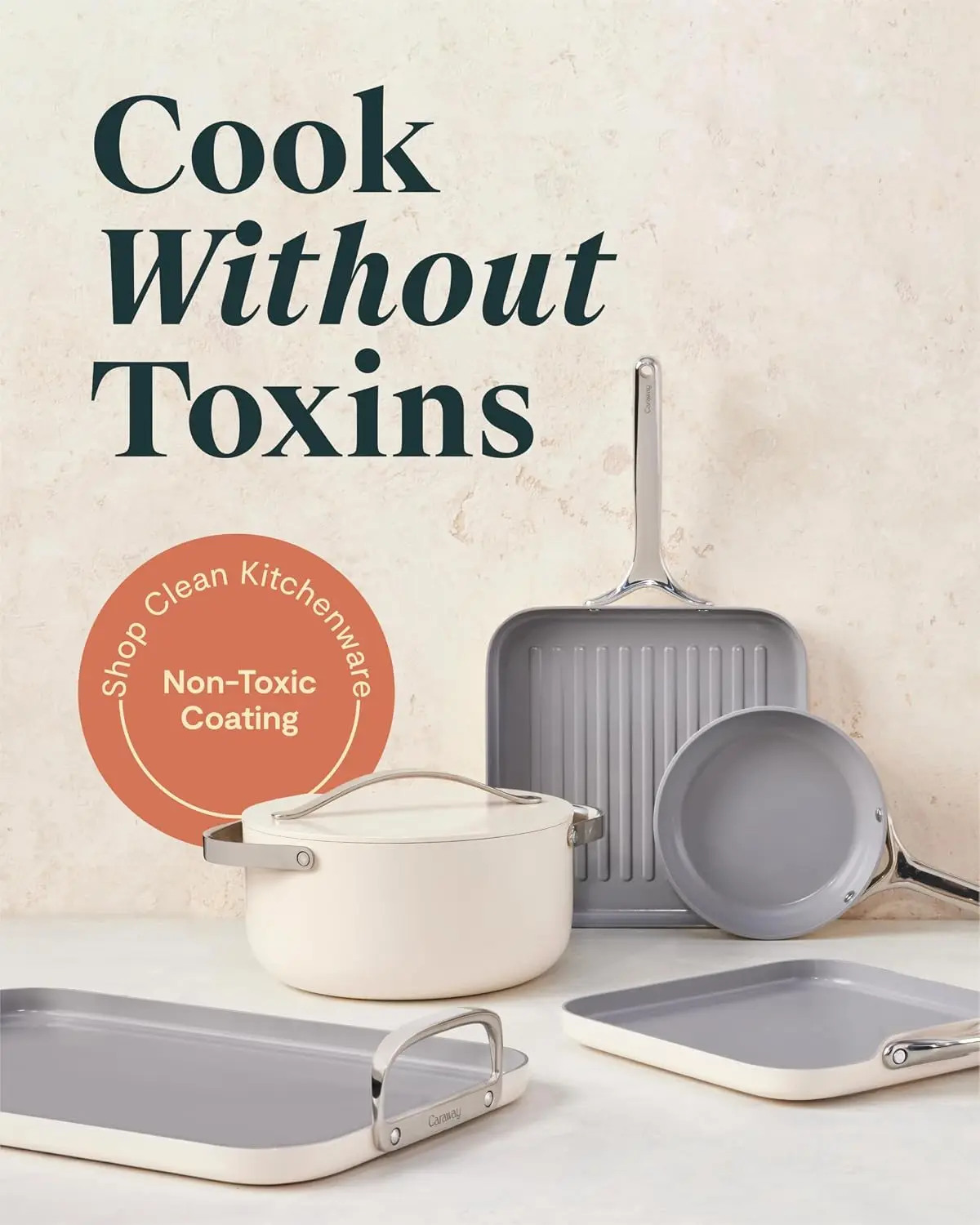Ceramic Nonstick Cookware Set, 31-Piece Bundle