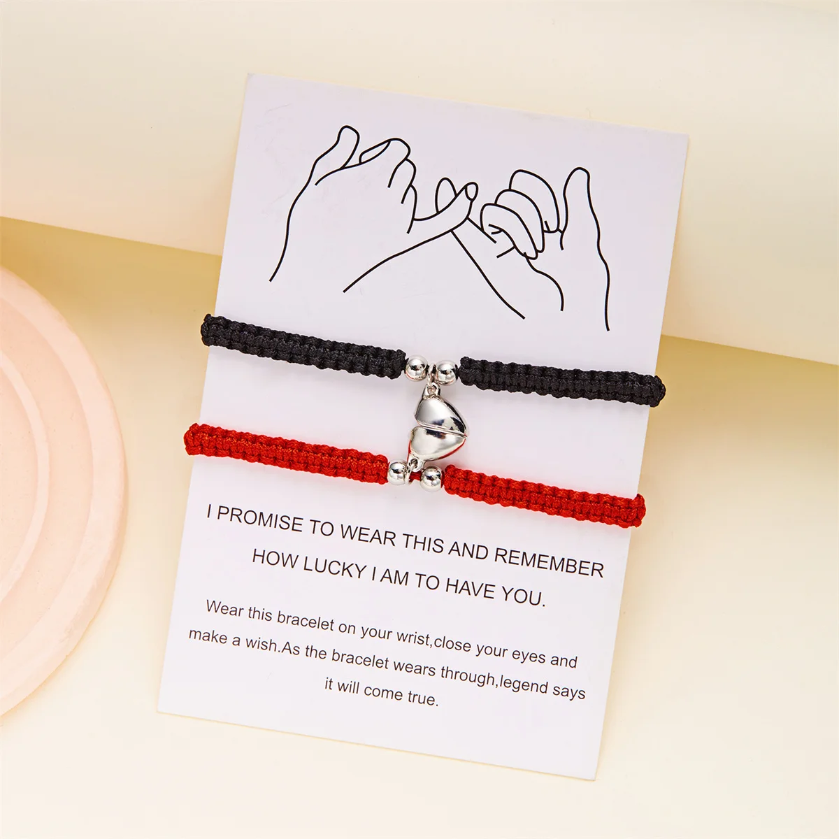 2 Teile/satz Romantische Herz Magnetische Gewinnen Paar Armband Für Frauen Männer Mode Geflochtenen Seil Passenden Armband Freundschaft Schmuck – Detail 8