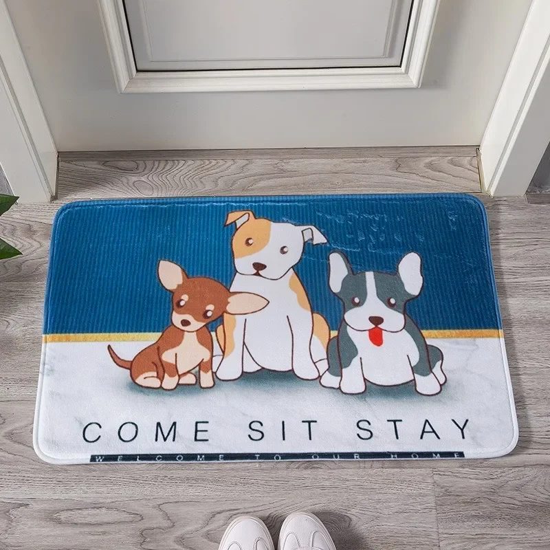 Маленький ковер с рисунком кошки и собаки, напольный коврик, нескользящий мягкий современный стильный коврик для гостиной, прихожей, спальни, украшения