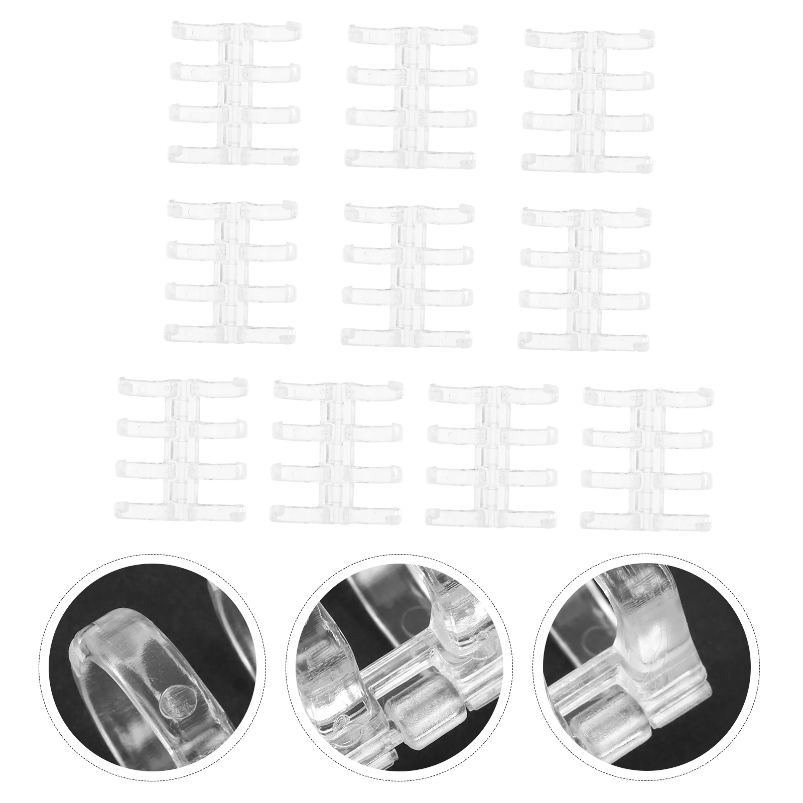 10pcs Plastic Loose Leaf Clips Segmented Book Binding Snaps Smooth Surface File Organizer For Home Office School