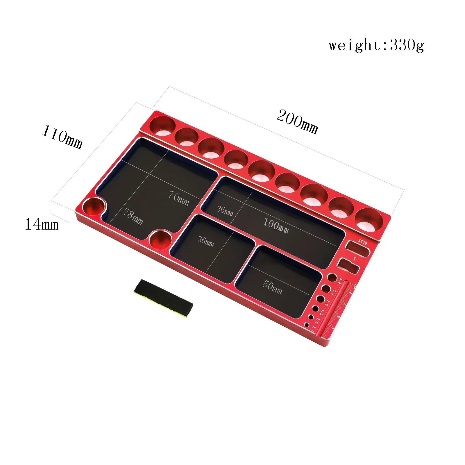 200x110mm CNC Aluminium Multifunction Screw Tray Nut Gasket Storage Tool Organizer for RC Model Car Boat Airplane HSP