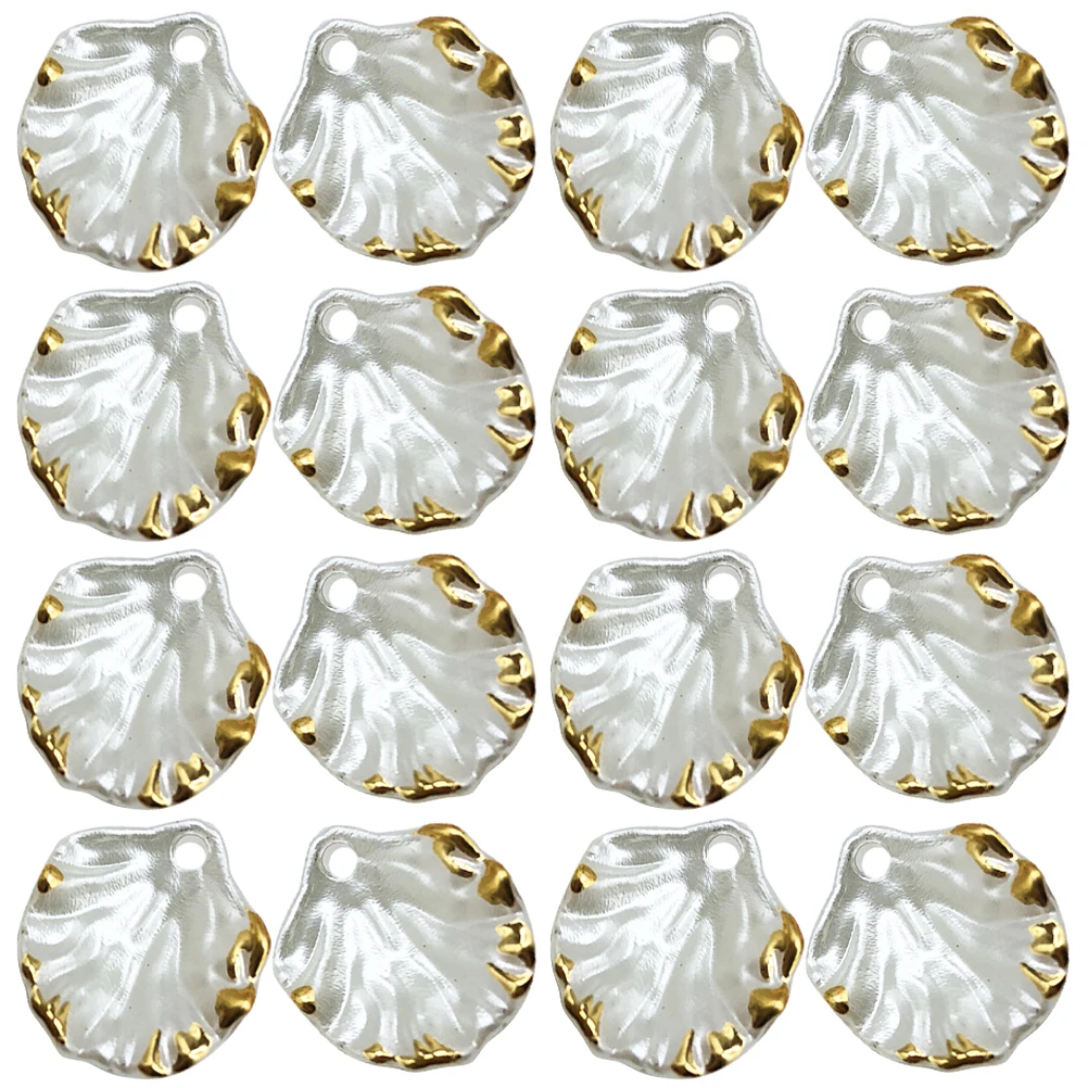 

100 Pcs Flower Petal Charm Shell Beads DIY Jewelry Making Bracelet Charms Necklace Decorations Abs Pearl Simulated Petals