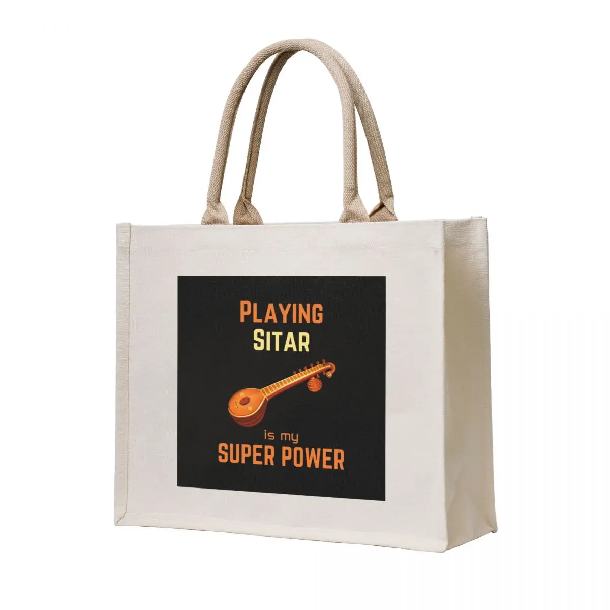 

Playing Sitar is my superpower Tote Bag personalized tote bag shopper bags shopping bag logo tote woman