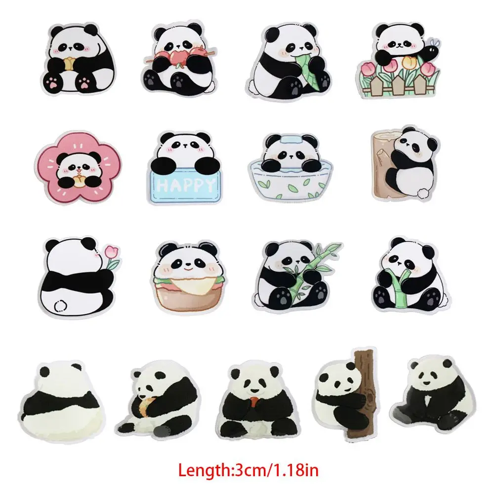 Fashion Panda Acrylic Panda Pin Cute Bear Flower Panda Brooch Cartoon Breastpin Animal Badge Unisex view 2