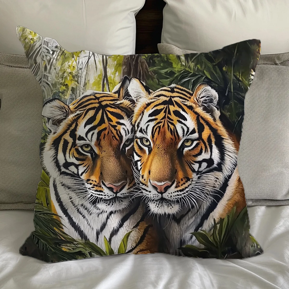 45X45CM Animal Series Tiger Pillow Gift Home Office Decoration Pillow Bedroom Sofa Car Cushion CoverPillow Case