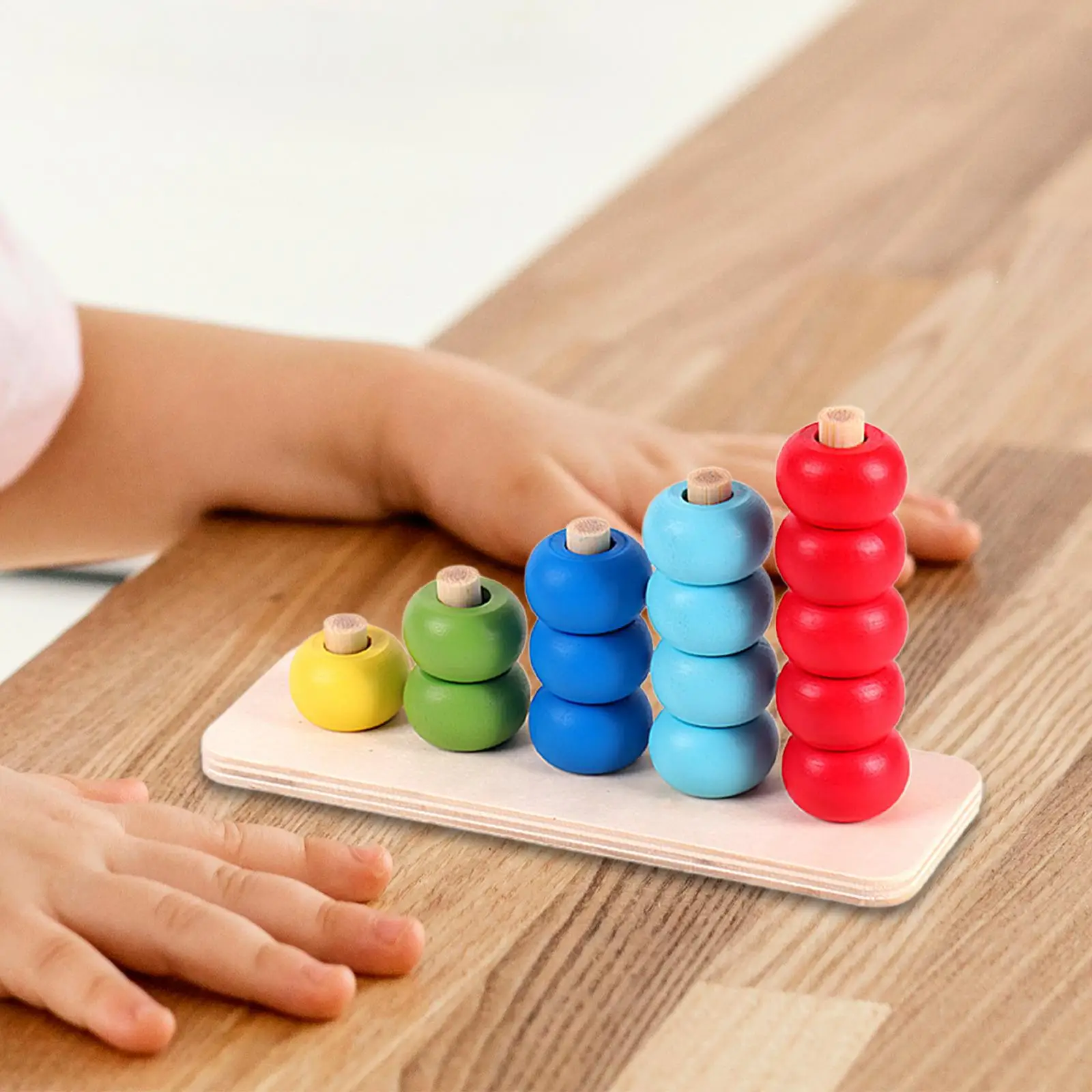 Drewniane zabawki edukacyjne do sortowania kolorów, kółka tęczowe, zabawka sensoryczna dla