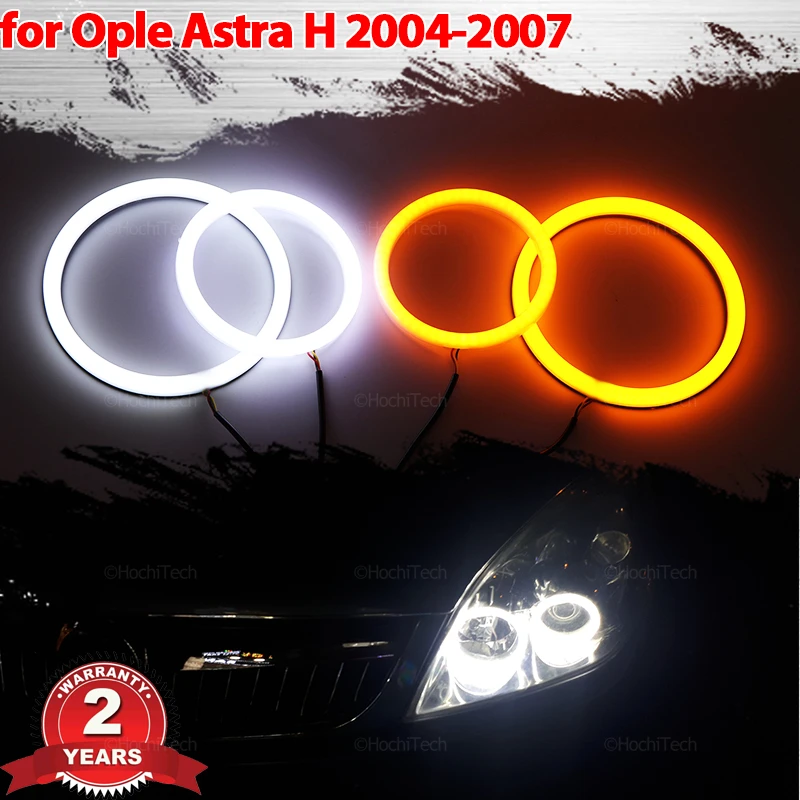 Cotton Smd LED Angel Eyes Bulb  Ring White Yellow Lamp DRL Styling Light for OPEL Astra H 2004-2007 pre facelift halogen