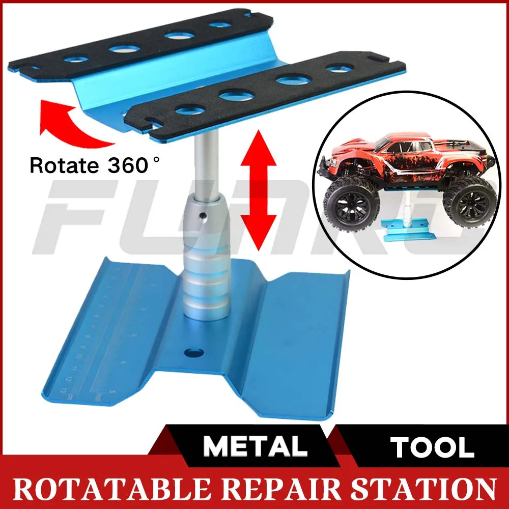 Samochody RC narzędzie podwyższające stojak roboczy platforma montażowa obrót o 360 stopni stacja naprawcza 1/10 1/8 Buggy samochód gąsienicowy