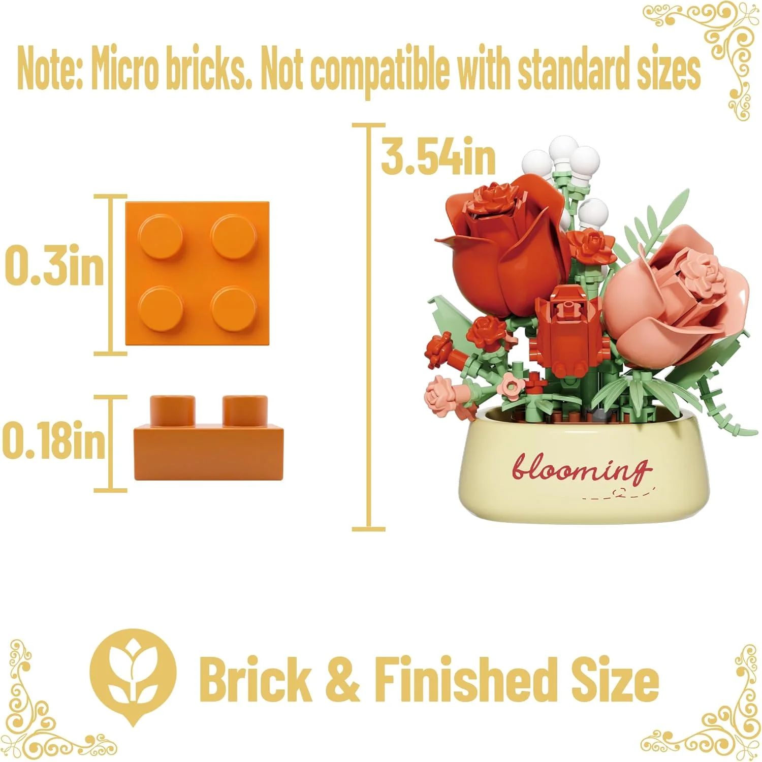 2026 New Flower Bouquet Building Blocks Set Mini Potted Bricks Toy for Home Decor Valentine's Birthday Gift