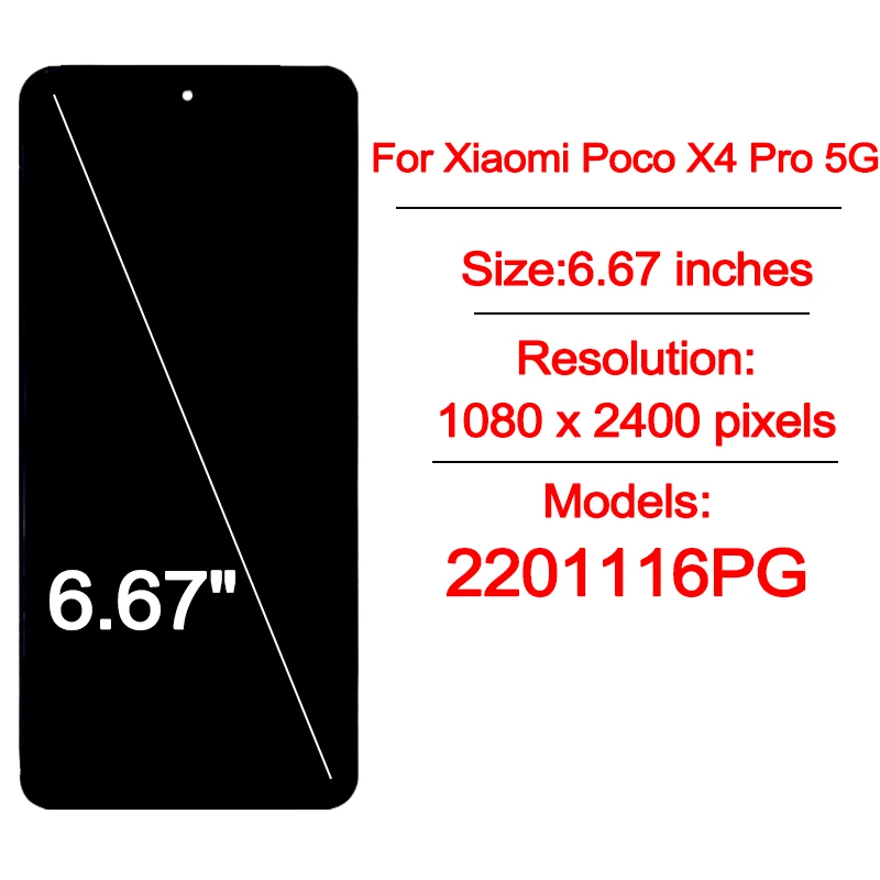 6.67 \'\'wyświetlacz dla Xiaomi Poco X4 Pro 5G 2201116PG wyświetlacz LCD ramka Panel dotykowy Digitizer Xiaomi Redmi Note 11E Pro LCD