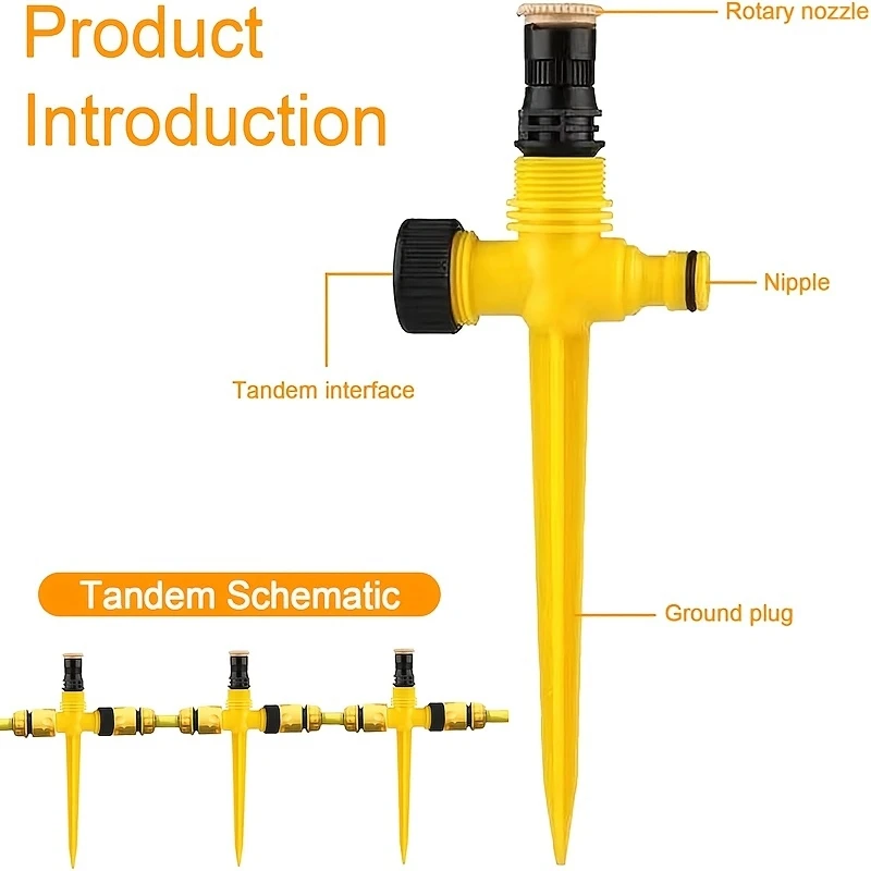 90 ° /180 ° /360 ° Verstellbarer Gartensprinkler mit 1/2 Zoll Schnellkupplungen, Wassersprinkler für Rasen, Hof und Außenbereich – Detail 5