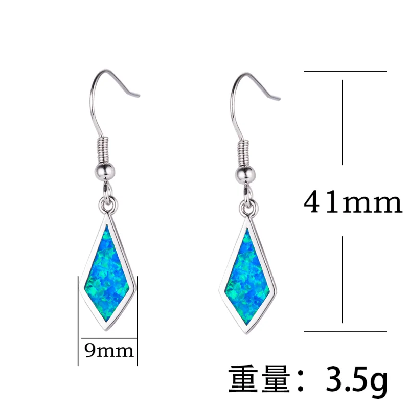 European and American New Diamond Blue Australian Treasure Earrings with Simple and Atmospheric Design As A First Accessory