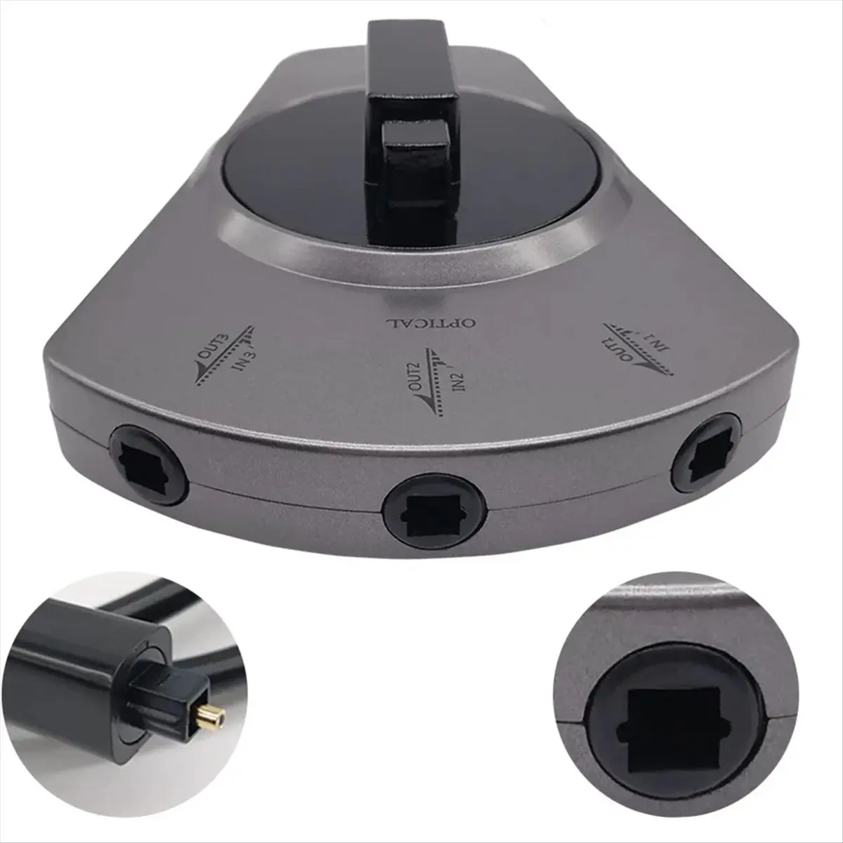 618 Mega Sale-3-Way Digital Toslink Switch SPDIF Optical Audio Switch Toslink Cable Switcher Hub Box for DVD CD Player
