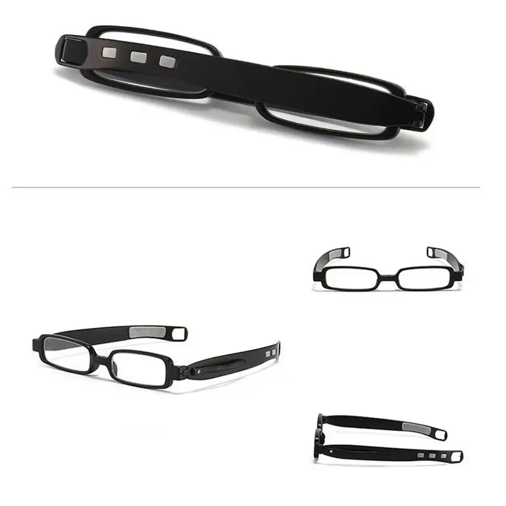 Compact 360°Twist with Leather Case Mini Pocket Pen Clip Readers Reading Glasses Portable Folding Anti Blue Light