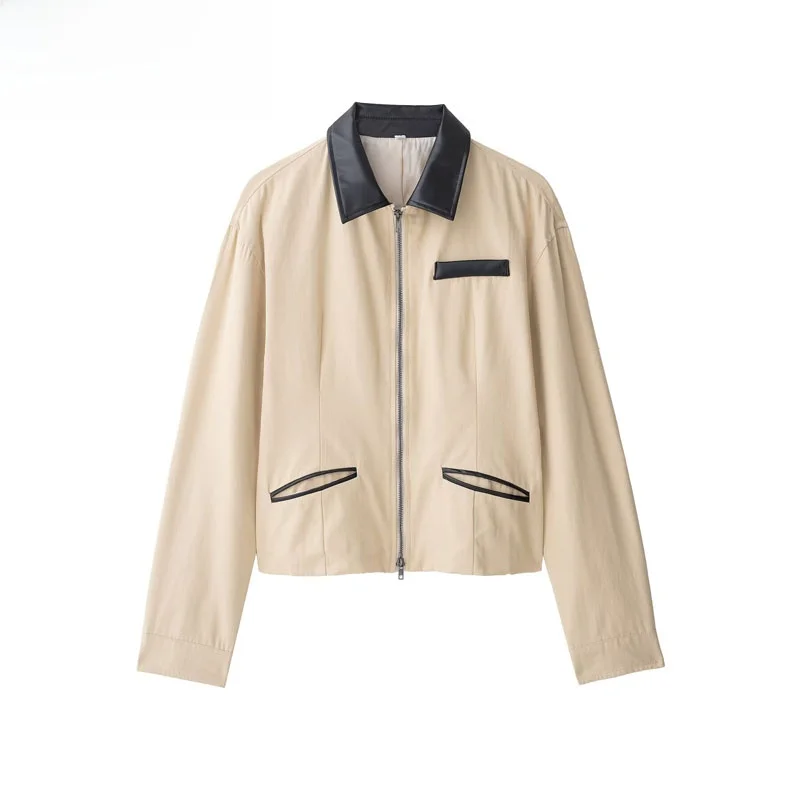 

Faionable Simptic Women's Jaet с затянутой талией на молнии, осень-зима, Новое поступление, универсальное полиэфирное волокно ort...