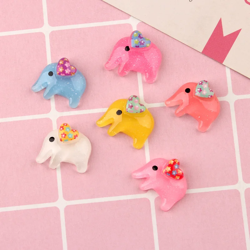 2024 Most Popular Love Elephant Resin Accessories Children's Handmade DIY Material Pack Phone Case Head Rope Hair Accessories Pa