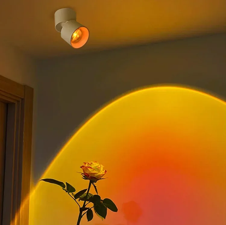 

Sunset Spotlight Home Background Wall Light Entrance Adjustable Sunset Atmosphere Spot Lamp Ceiling Decoration