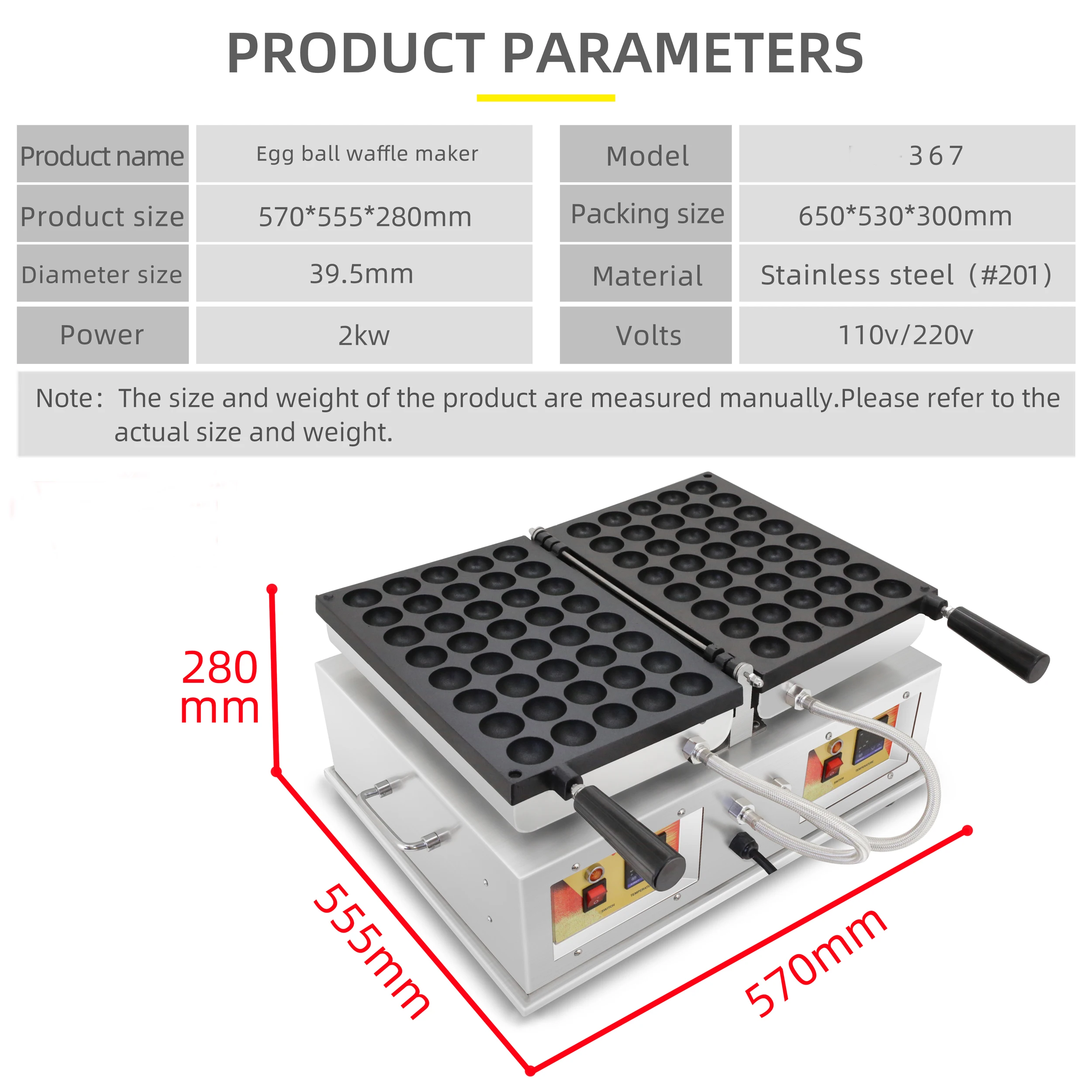 40 Holes 4 CM Big ball Size Commercial Tokyo Octopus meatball machine Takoyaki machine Waffle ball grill