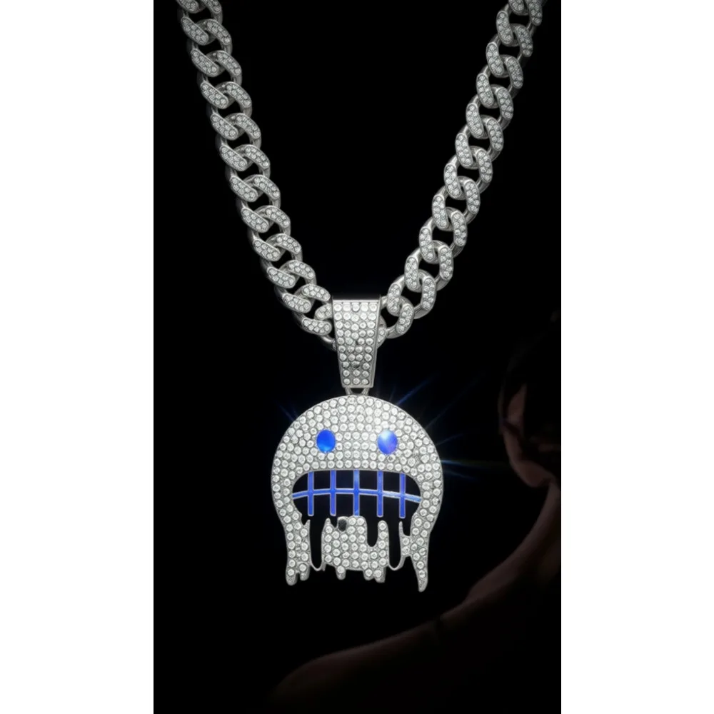 

Цепочка Cuban Link Iced Out для мужчин в стиле Майами, серебристая, с золотым покрытием, блестящая, в стиле хип-хоп