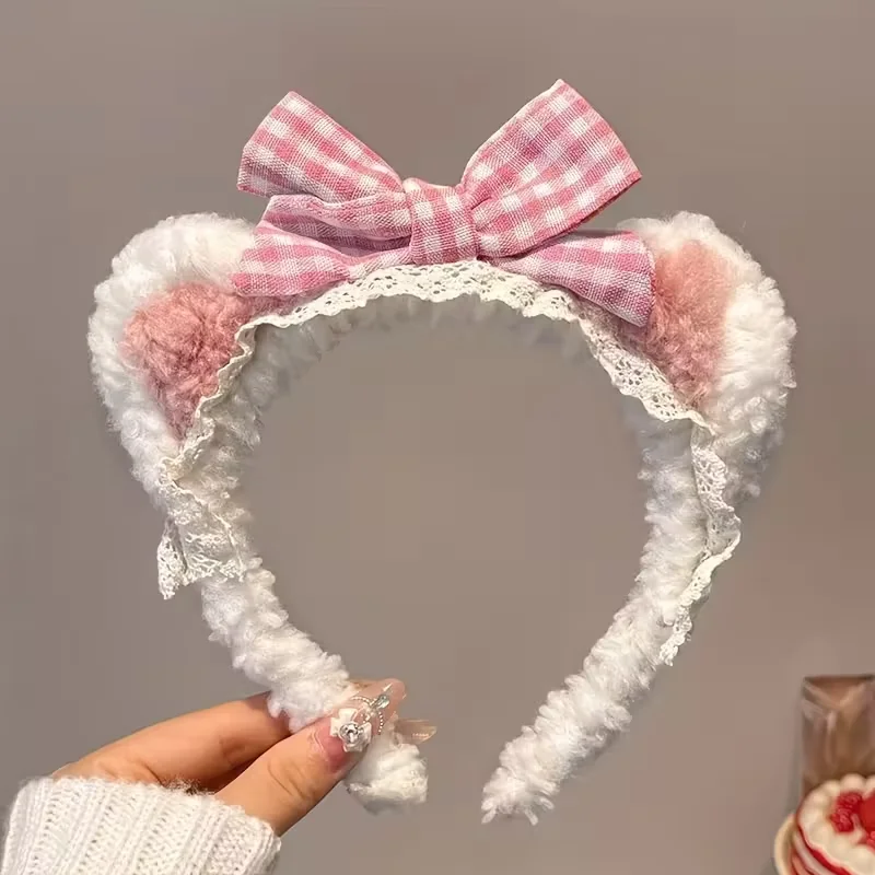 1 süßes Stirnband mit Bärenohren, weiches Haar-Accessoire, Valentinstagsgeschenk, Themenparty, Freizeitoutfit – Detail 4