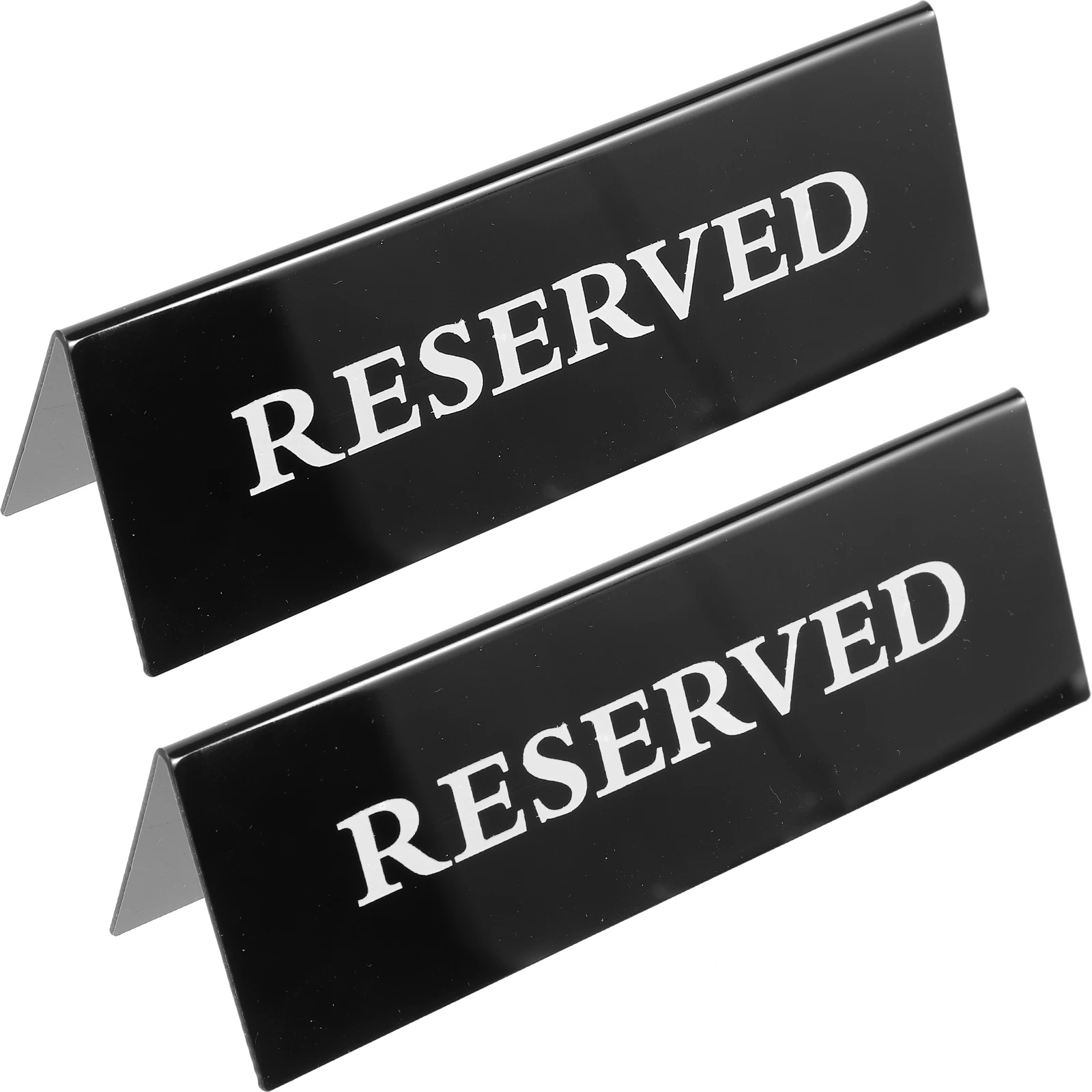 

2Pcs No Smoking Reserved Signs 15x5cm Black Acrylic Triangle Stand Cards for Hotel Restaurant Events Wedding Party