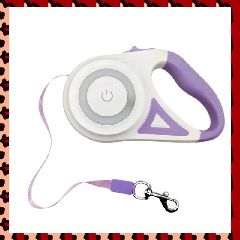 

A72P 3 Meters LED Flashlight Pet Leash Retractable Lighted Night Outdoor Walking Non-Slip Handle Supplies Durable Easy Install ,