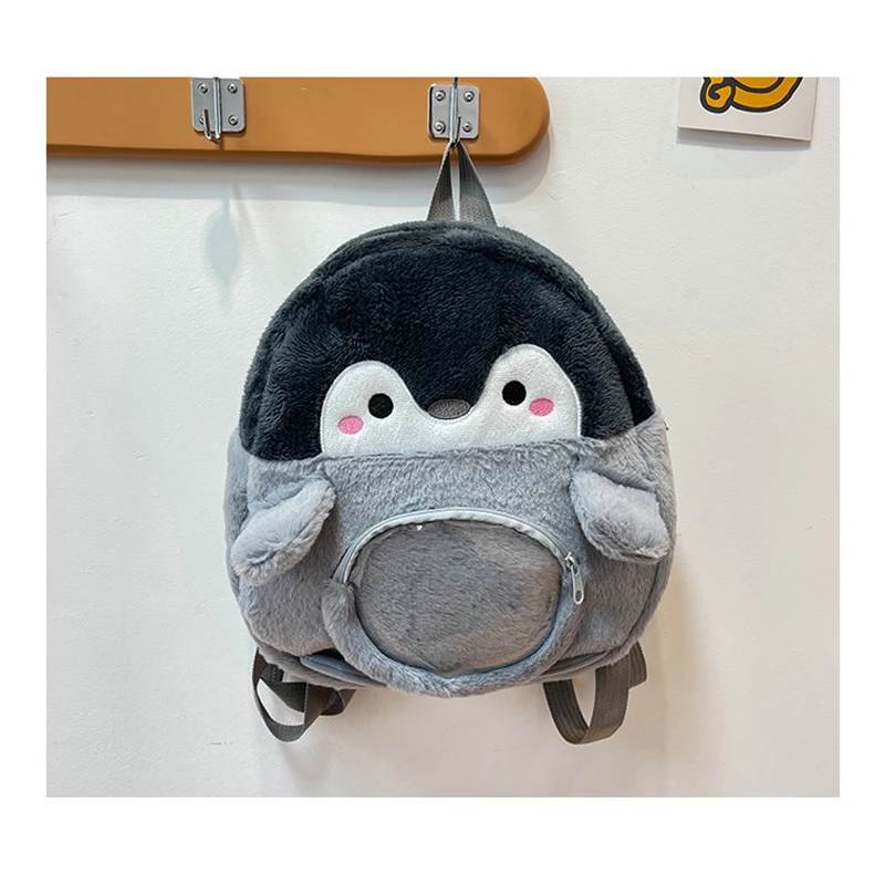Pinguim dos desenhos animados goth harajuku mochila feminina bonito jk menina ita saco de boneca saco de dor figura de ação de pelúcia mini pequeno saco escolar
