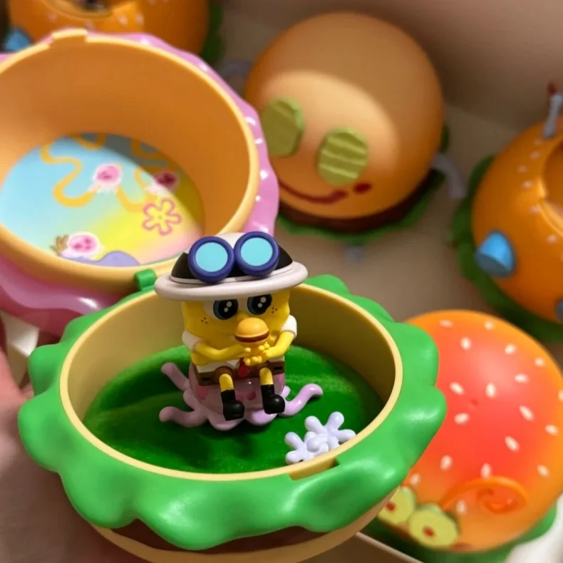 Original POPMART SpongeBob Krabby Patty Blind Box Sammlerstück Mini-Figur Heim Auto Desktop Dekoration Ornament Überraschungsbox Spielzeug – Detail 8