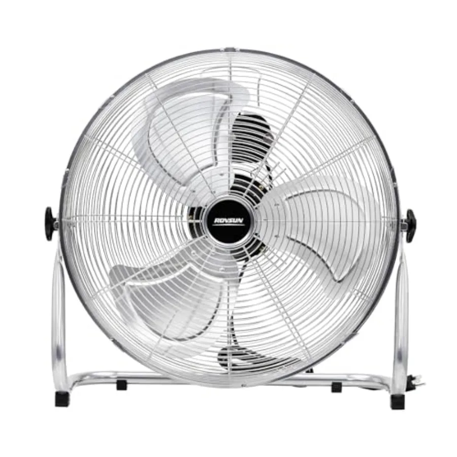 

12'' Floor Fans, High Velocity Heavy Duty Metal Industrial Floor Fan for Commercial and Residential, High Power Fan w/ 90°-180°