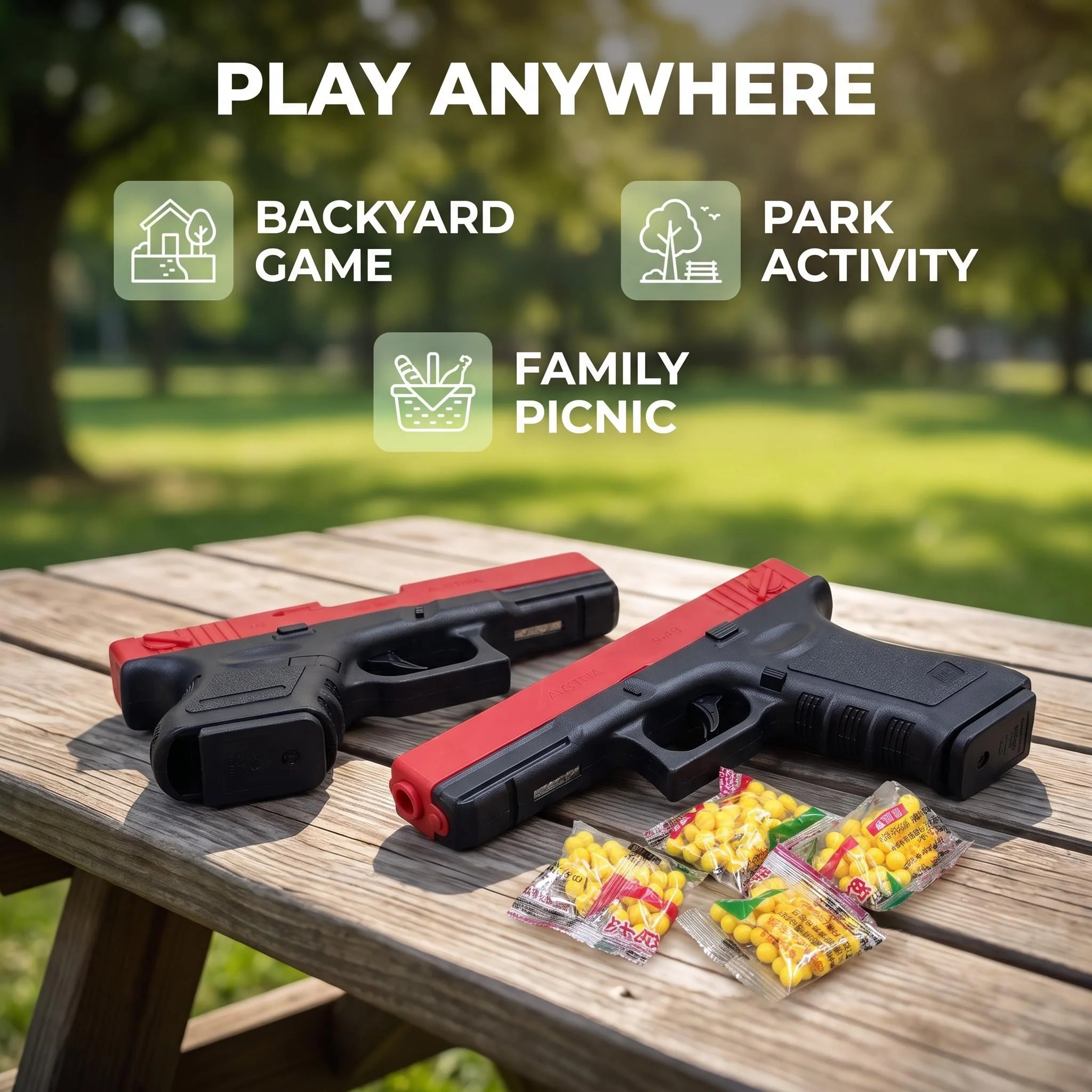 OUTDOOR SPORT SHOOTING GAME TOY KIT HAND OPERATED SOFT PELLET TOY PISTOL WITH TARGET AND AMMO FOR KIDS PLAY