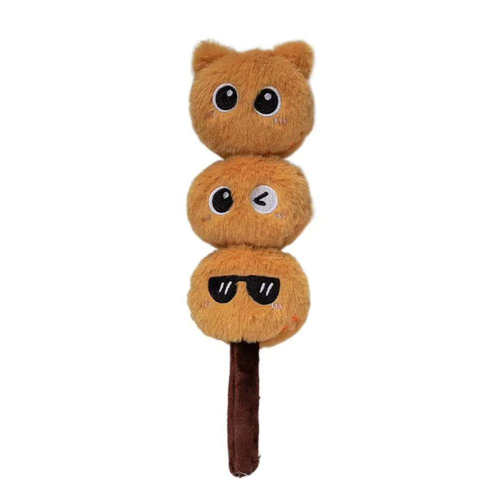 

Настольный орнамент Tanghulu, мультяшная кукла-кошка, забавная мягкая голова кошки, пышный маленький шарик, милый креативный кот, мягкий диван/кровать/офис