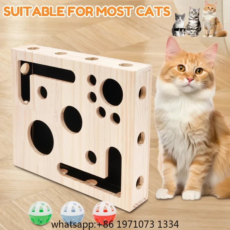 Cat Nail File Box Toy with Bell Ball and Sandpaper Inside Cat Scratch Puzzle Play Nail Care Interactive Pet Toy Stress Free view 5