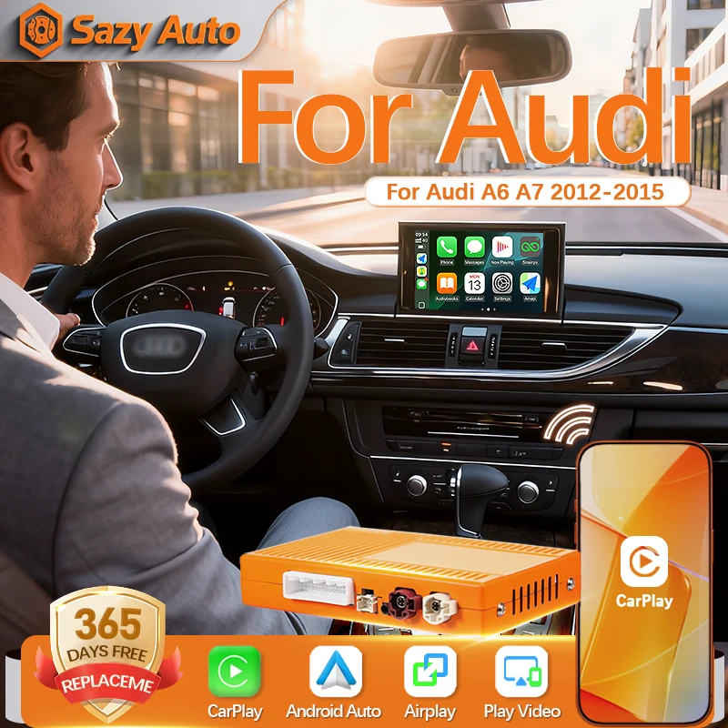 Sazy Wireless Carplay Android Auto Interface Retrofit Kits For Audi A6 C7 A7 2012-2016 RMC System Decoder Box Module Airplay