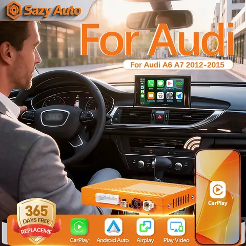 아우디 A6 C7 A7 2012-2016 RMC 시스템용 Sazy 무선 카플레이 안드로이드 오토 인터페이스 레트로핏 키트 디코더 박스 모듈 에어플레이