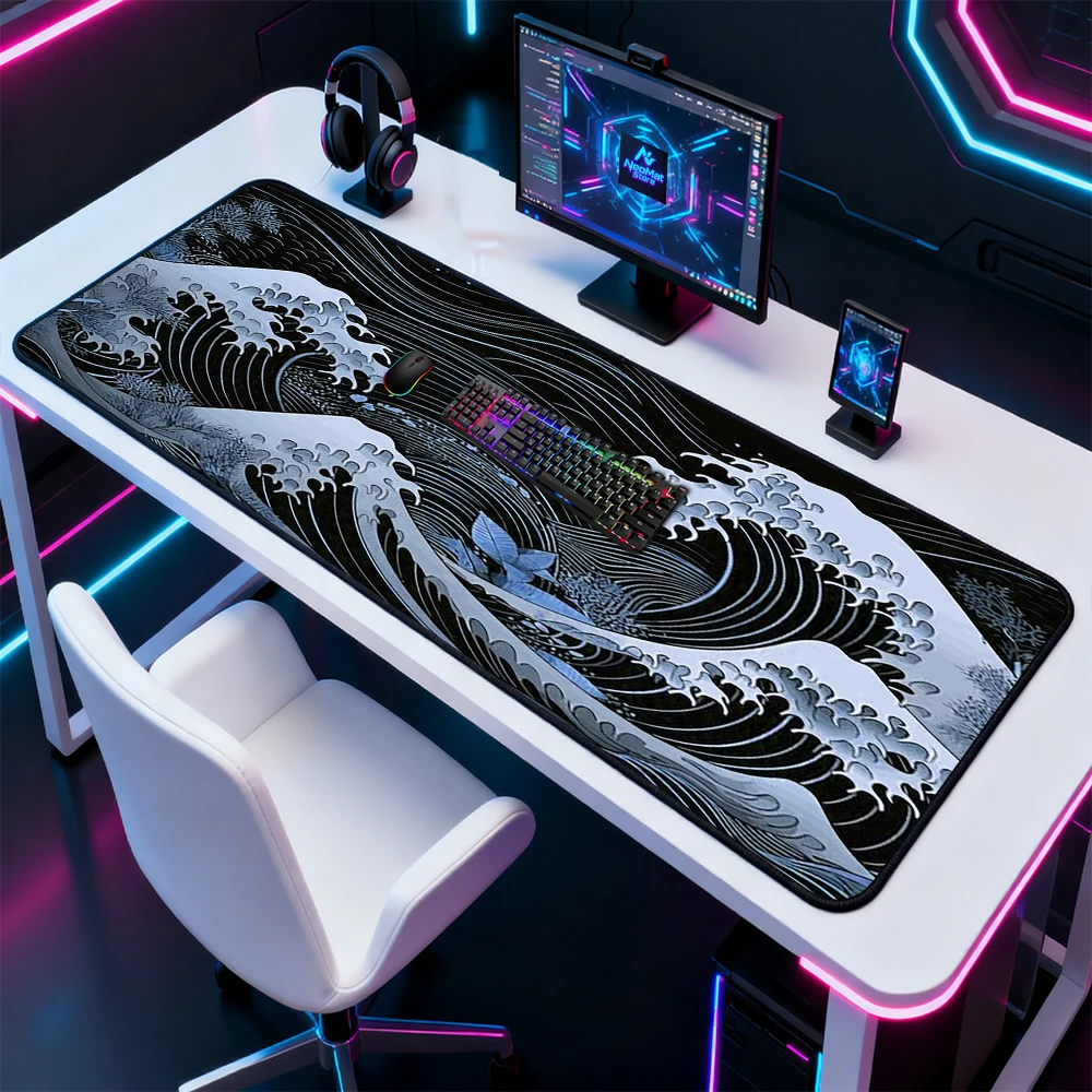 

Очень большой коврик для мыши 1200x600 «Великая волна у Канагавы», аксессуары, игровой коврик 1000x600, нескользящие резиновые коврики, эстетика, искусство, Япония