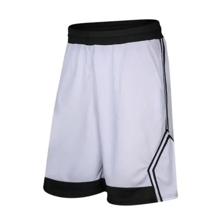 Summer Hot Sale Men Spliced Crack Texture Hem Basketball Shorts Quick Dry Breathable Elastic Waist Sports Five Point Shorts