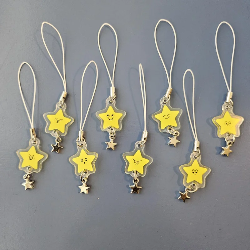 Un juego/8 Uds NCT 127 STARFISH MINIS dije de teléfono acrílico con joyería Y2k hecha a mano