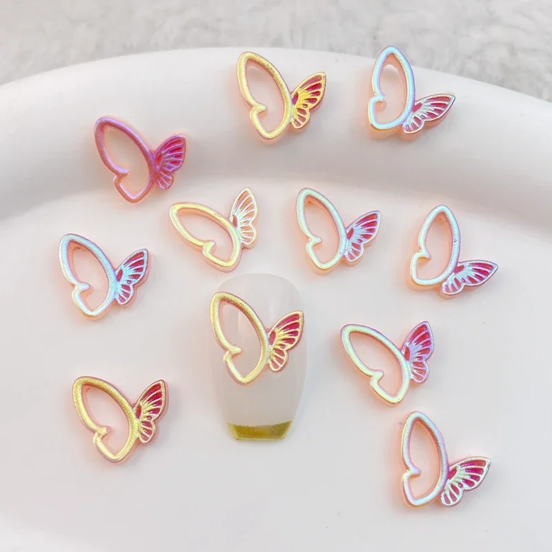 50Pcs Cartoon Love Bear Butterfly Cherry Resin Nail Art Ornament Flower artigianato fai da te per gioielli con decorazioni 3D per unghie