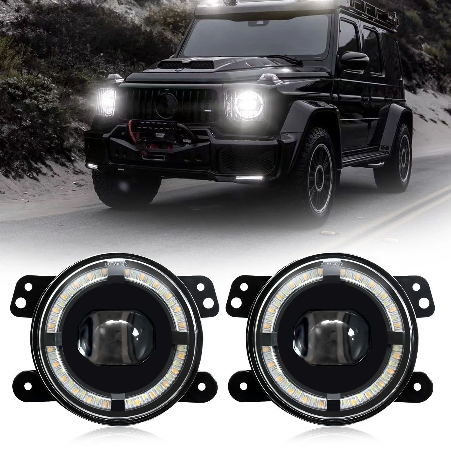 2piece Safety With High Visibility Waterproof Car Fog Lights Long-Lasting Fog Lights For Car